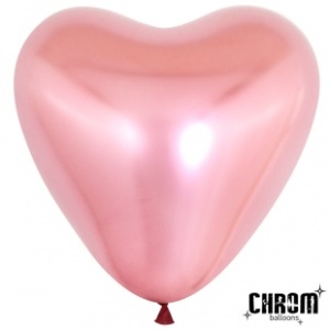 Сердце (12''/30 см) Розовый, хром, 50 шт.