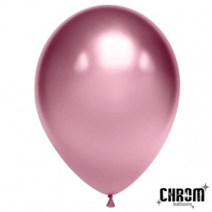 Шар (10''/25 см) Розовый, хром, 50 шт.