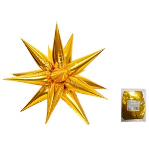 К 20 Звезда составная 12 лучиков Золото в упаковке / Exploding Star Gold 12pcs Set / К 20 /