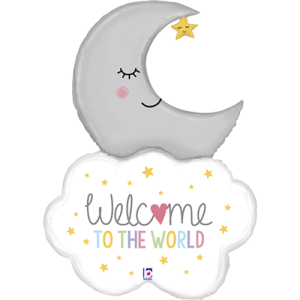 G 42 Добро пожаловать, малыш. Месяц на облаке в упаковке / Welcome Baby Moon / 1 шт /, Фольгированны
