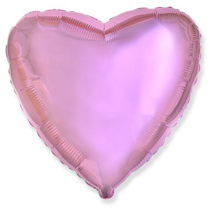 И 32 Сердце Розовый нежный / Heart Light Pink / 1 шт /, Фольгированный шар
