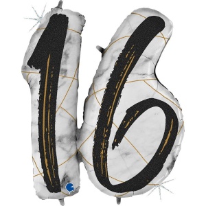 G 36 Фигура Цифра "16" Мрамор Чёрный / Marble Mate Numbers 16 Black / 1 шт / (Италия)
