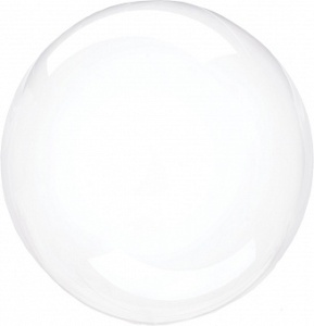 Шар (20''/51 см) Сфера 3D, Deco Bubble (синяя упаковка), Прозрачный, Кристалл, 10 шт. в упак.