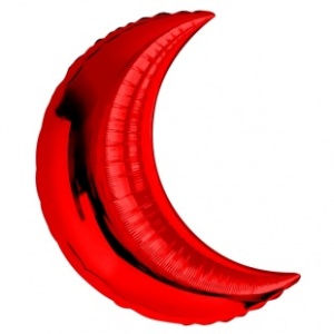 Шар (35''/89 см) Фигура, Полумесяц, Красный, 1 шт.				 