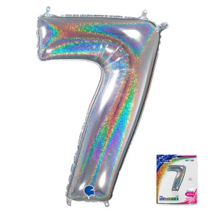 G 26 Цифра "7" Серебро голография в упаковке / Seven / 1 шт / (Италия)