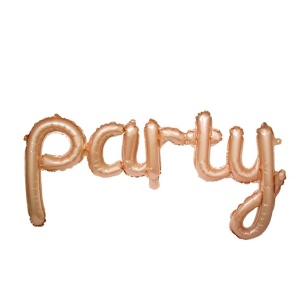 К 44 Надпись "PARTY" розовое золото в упаковке / Party Rose Gold / 1 шт / (Китай)