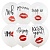 M 12"/30см Пастель (шелк) WHITE 1ст.2 цв. рис Поцелуй 25шт шар латекс